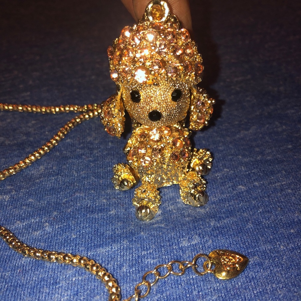🐶 💛NWT BETSEY JOHNSON RHINESTONE PUPPY NECKLACE - Picture 7 of 8